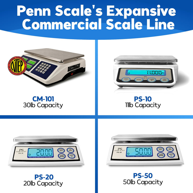 Penn Scale Digital Scale AC Adapter for CM-101 NTEP Certified Digital Price Computing Scale with 3.3ft. Long Cord