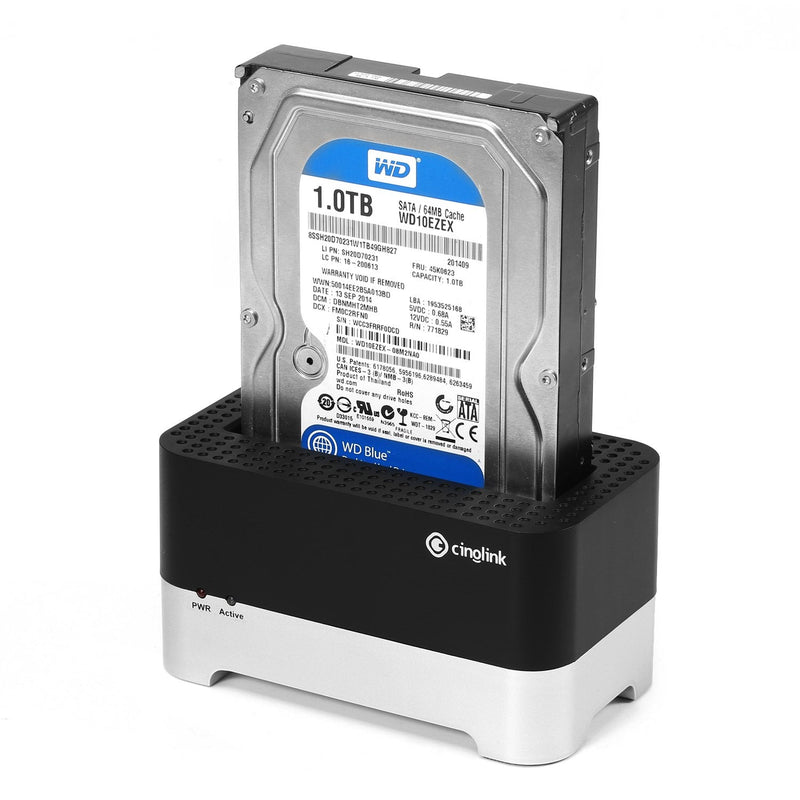 Cinolink USB 3.0 to SATA 2.5/3.5 Inch Hard Drive Docking Station with 4ft USB 3.0 Cable for HDD/SSD Support up to 12TB, Compatible with Windows PC, Mac, Linux, Android TV, PS4, Xbox One Single bay