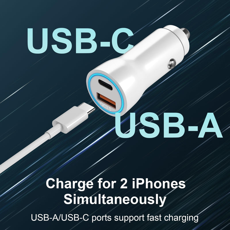 iPhone 15 Car Charger Fast Charging [Apple MFi Certified] 43W USB C Car Charger Adapter with 6FT USB C to USB C Cable for iPhone 15/15 Plus/15 Pro/15 Pro Max,iPad Pro/Air/Mini,Samsung Galaxy