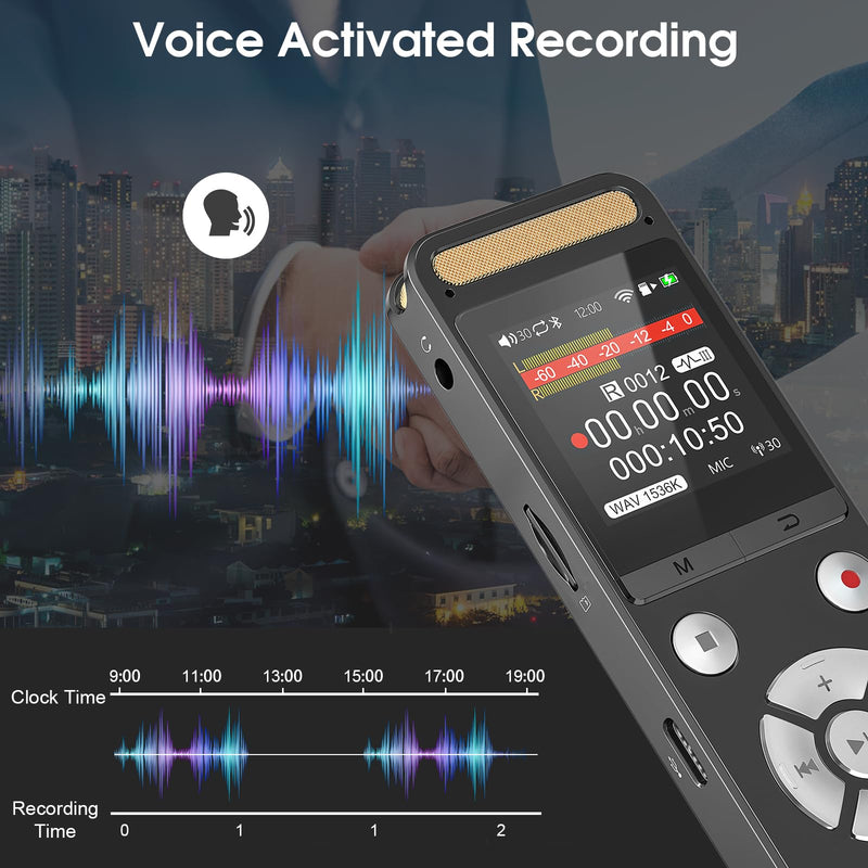 256GB 9216Kbps Digital Voice Recorder - 8684Hrs Recording Storage Voice Activated Recorder with Playback Noise Reduction - Audio Recorder Device for Lectures Meetings Interviews 256GB