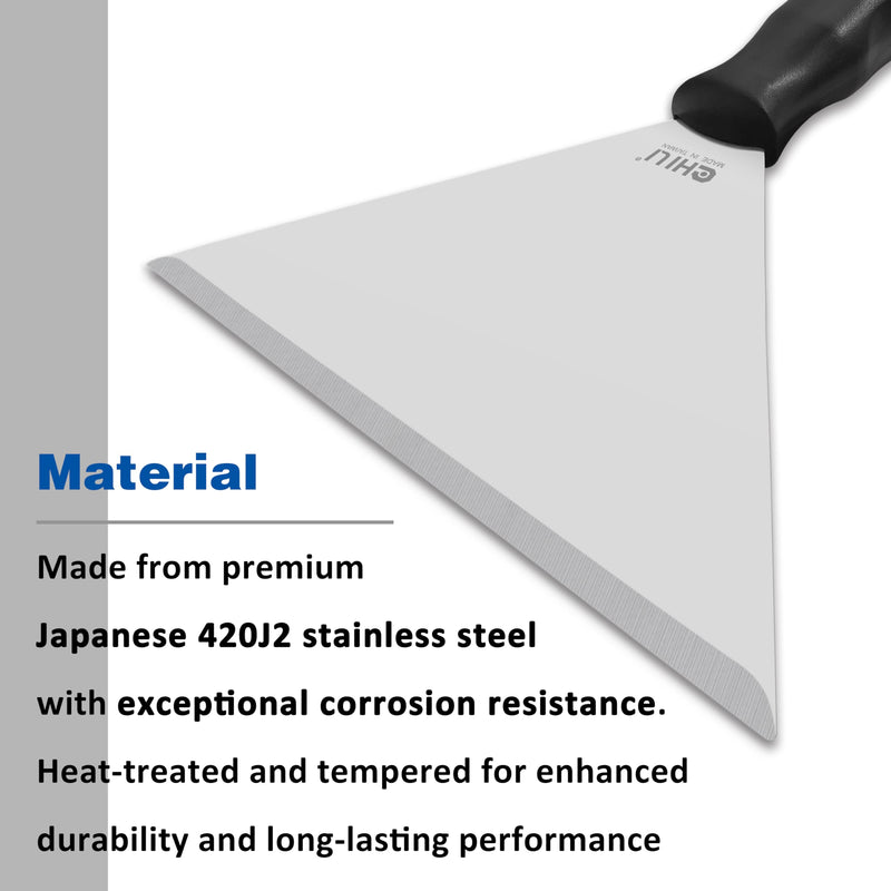 7 Inch Stainless Steel Pole Scraper -1.8mm Heavy Duty Blade, Ideal for Ceiling Paint Removal & Wallpaper Scraping, Fits CHILI Extension Pole, for DIY & Professional Use, Made In Taiwan