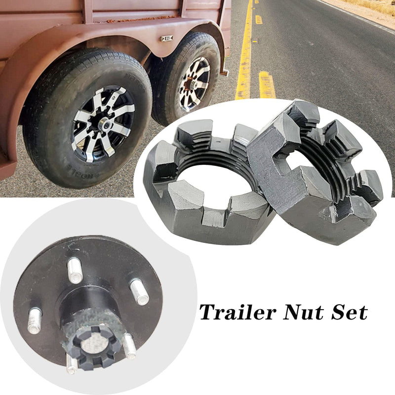 Trailer Nut Kit Combination for 1" Shaft Spindle,Trailer Spindle Washer, Including 1" Washer and 2.2 "Long Cotter pin High Strength Trailer Nut Kit