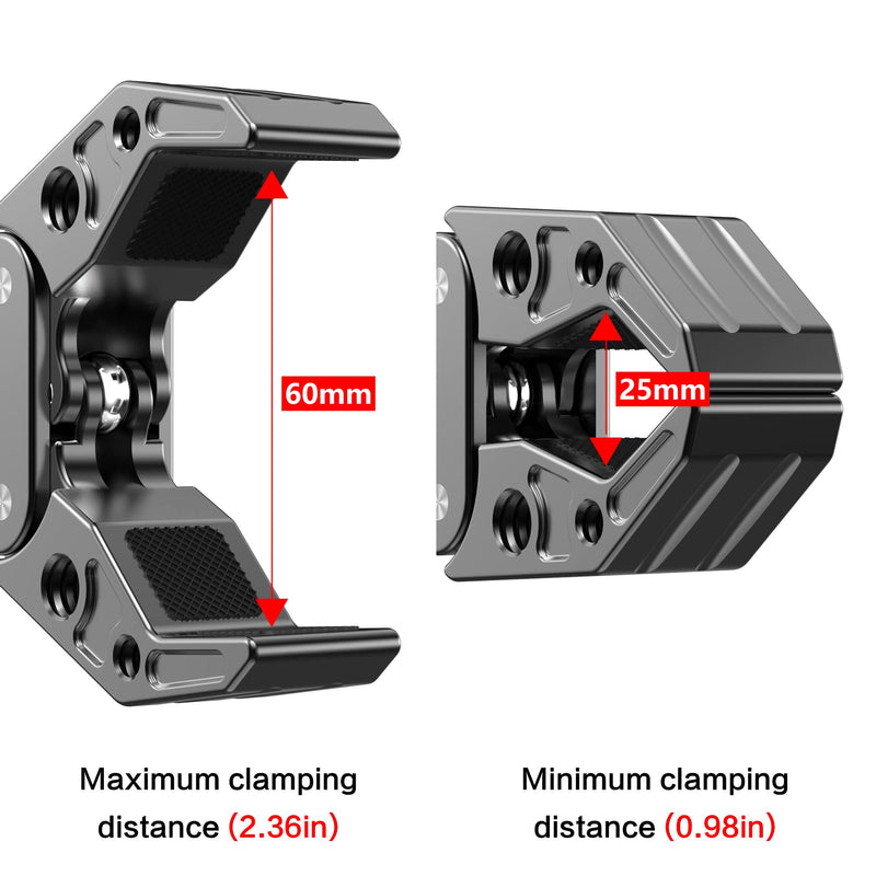 Super Clamp with 1/4&3/8 Standard Stud for Photo Video Studio, Photography Camera Crab Clamp for Cameras, Lighting,DSLR Camera Rig, LED Lights, Flash Light, LCD Field Monitor,Mic
