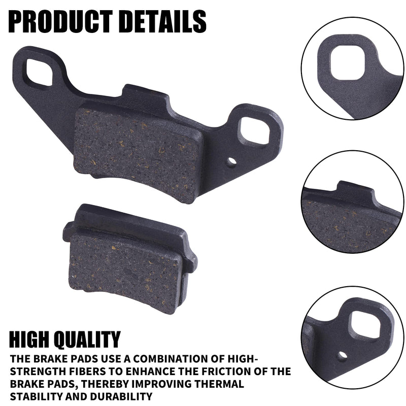 Disc Brake Pads Compatible with 50cc 70CC 90 cc 110 cc 125cc Taotao SunL JCL Coolster Kandi Supermach Tank Kandi Kinroad BV Powersports DongFang ATVs Go karts Quad 4 Wheeler 2 Pair