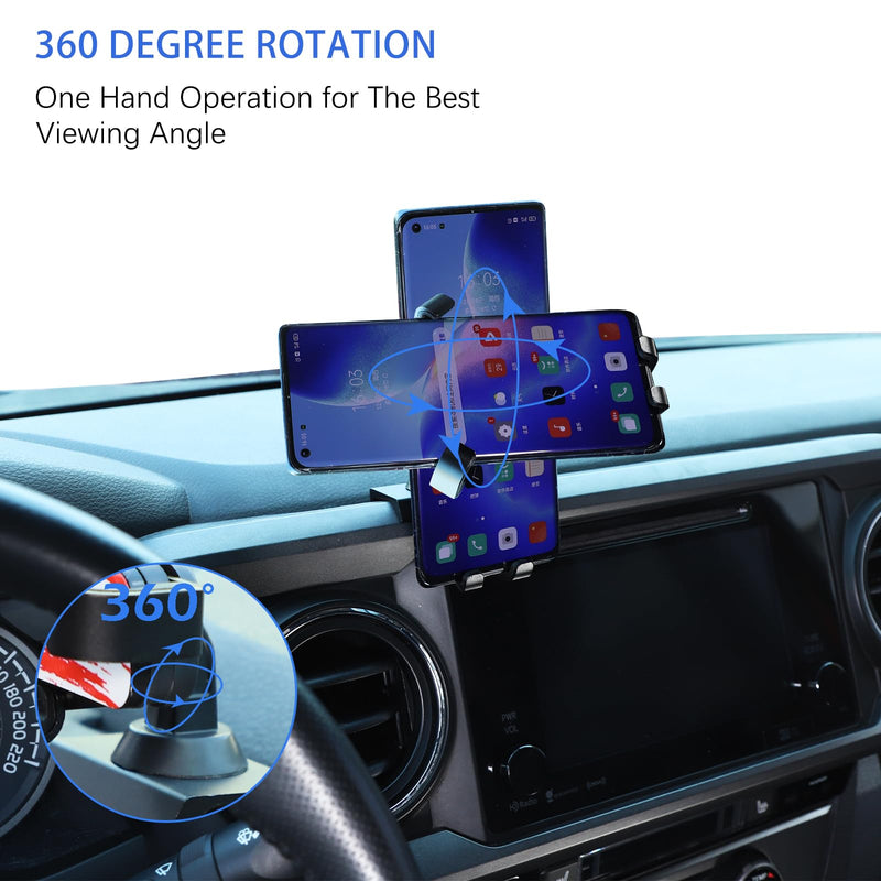 Car Phone Mount Fit for Tacoma 2016-2022,Phone Mount for Car Vent,Dashboard Hands Free Car Phone Holder Mount,Retractable Straight Phone Stand,Black (US Flage Style) US Flage Style