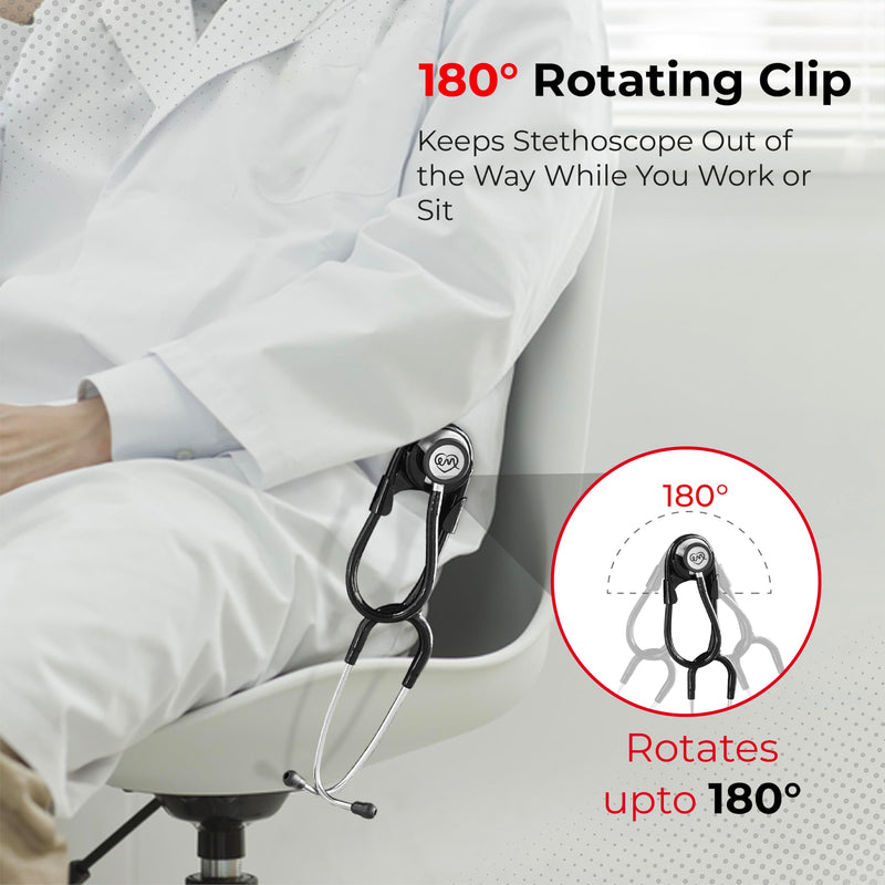 Clip-on Stethoscope Holder Hip Clip, Stethoscope Hip Holder for Waist Belt, for Physicians Nurses and Students, Compatible with ADC MDF Adscope Littmann Stethoscope Stethoscope Holder Only