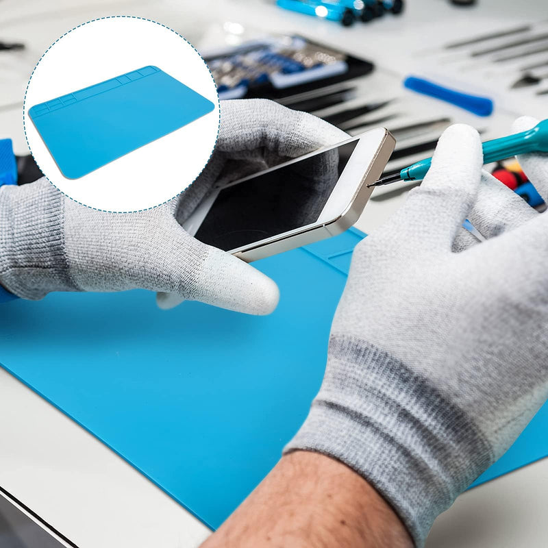 Silicone Soldering Mat 500℃ Heat Resistant, 30x20cm Magnetic & Antistatic Work Mat - Ideal for Electronics, Smartphone, Watches & Soldering Gun Repairs，Repair Mat GJDGRE