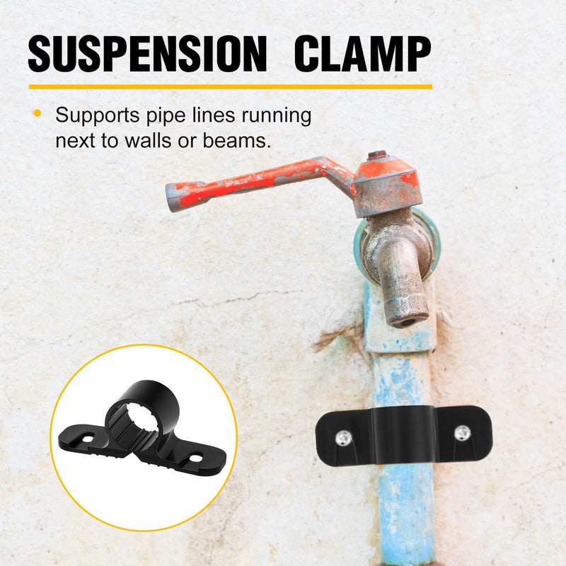 Briwooody 200 Pack 1/2 Inch Pipe Supports Suspension Clamp Pipe Clamps Pex Clamps for Pex, Copper, CPVC(Black) Black