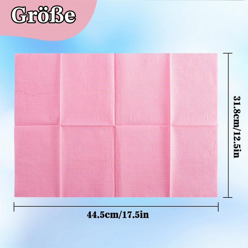 MAQIHAN Tattoo Pads Dental Bibs - Pack of 75 Disposable Waterproof Tattoo Underlay Pink Dental Bibs Manicure Supplies Tattoo Supplies Covers Tattoo Table Clean Mat Pad