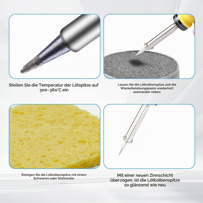 Pack of 2 Soldering Tips, Reactivator, Lead-Free Soldering Tip Cleaner, Removable Oxide Layer, for Reactivating Oxidised Soldering Tips, 32 g