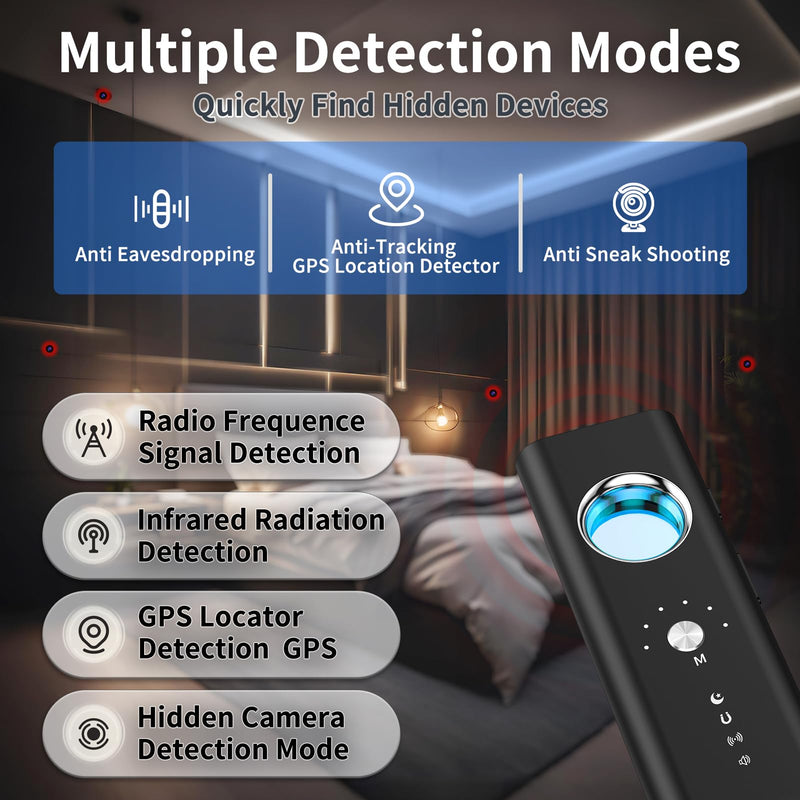 Hidden Camera Detectors for Travel, Anti Spy Detector, GPS Tracker Detector for Cars, Portable Bug Detector, RF Signal Finder for Hotel Home Office Bathroom Car Airbnb R35-1