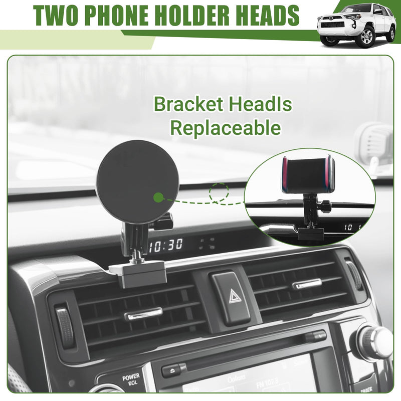 Metal Magnetic Phone Mount Holder for 2010-2024 Toyota 4Runner Strong Magnet Dash Cell Phone Cradles Adjustable Phone Stand Accessories for MagSafe All Smartphone Classic Version
