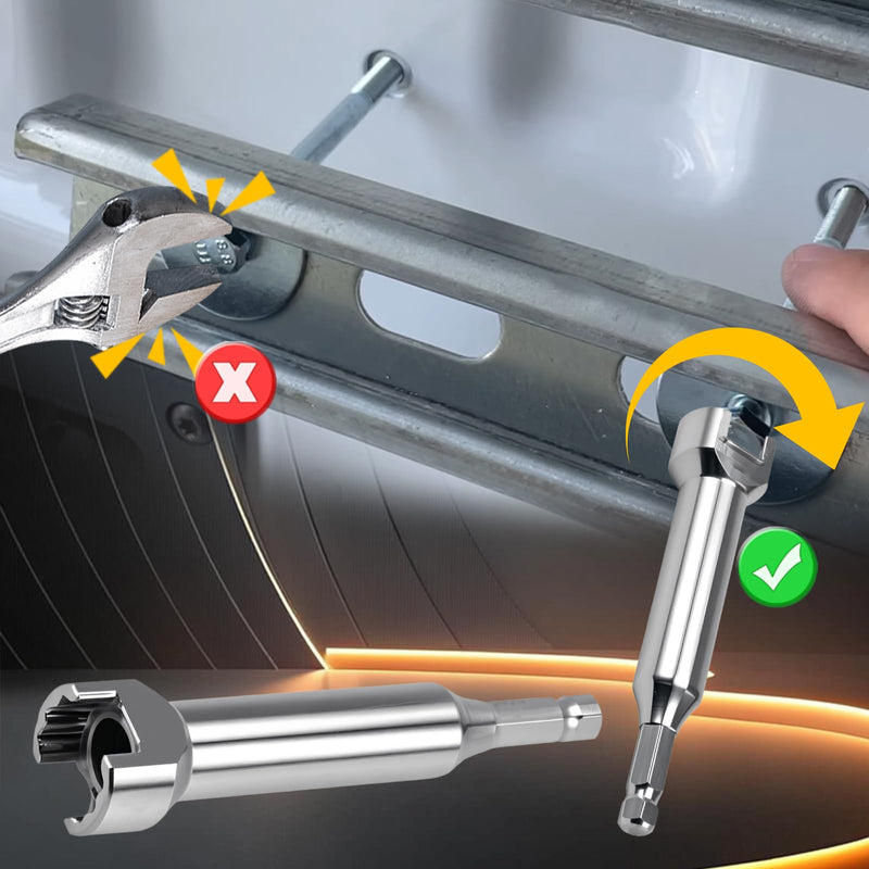Stainless Steel 3/4" Strut Channel Adapter Nuts & Bolts Drill Bit Socket Wrench Tool for 19mm Bolt Head Compatible with 1-5/8" 2-7/16" 3-1/4"Channels and Struts with drill bit
