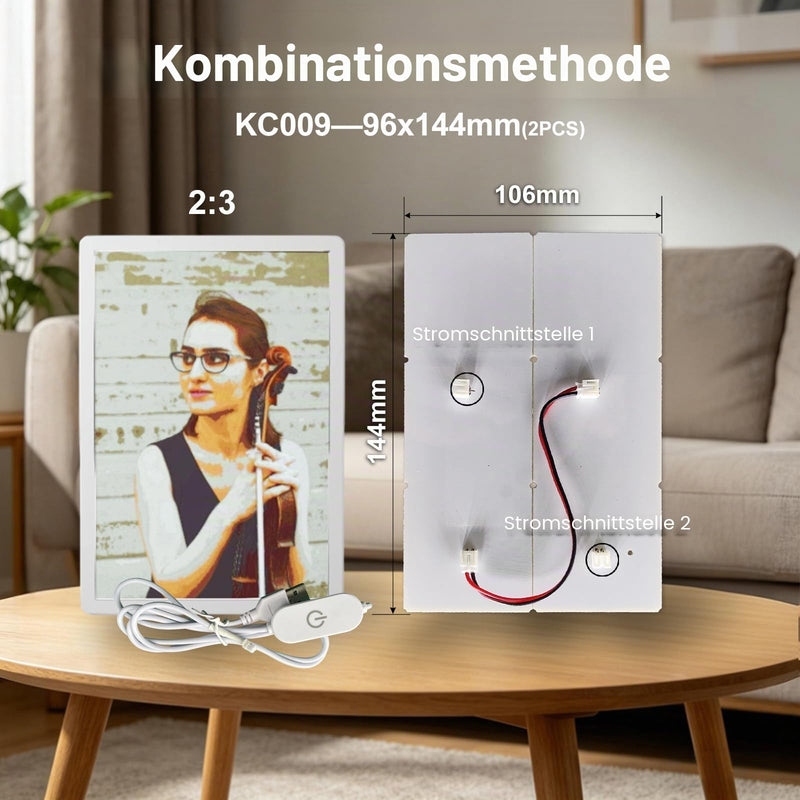 Lithophane LED Backlight Board Kit KC009 KC010.96x144 mm 192x144 mm For Bambu Lab H2C/P2S/A1, LED Light Panels Backlights, USB 3D Printing Photo Light Box Pack of 2 2 Pcs Lithophane