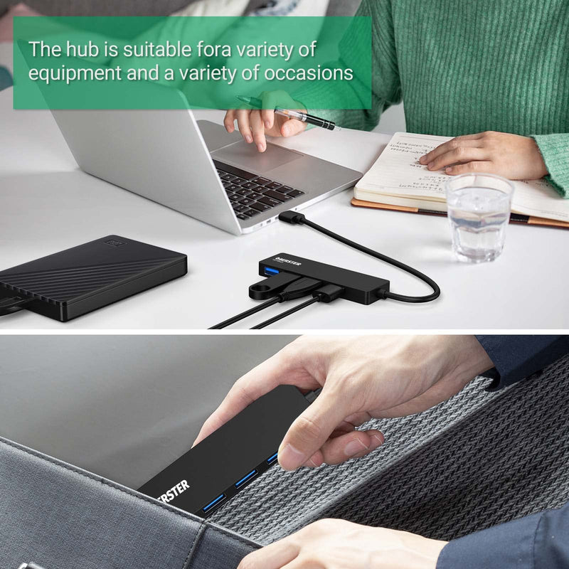 USB Hub 4 in 1 USB 3.0 Hub Ultra Slim USB Adapter USB Splitter USB 3.0 Hub with 4 USB 3.0 Port USB Splitter for MacBook, MacBook Pro/Air, Mac mini, iMac MacPro, Windows Laptops Surface Pro, XPS 4 in 1&USB 3.0