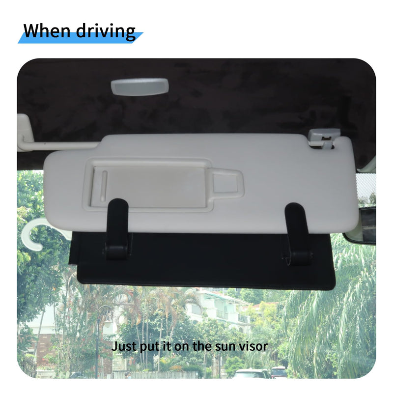 Yuoyar Portable Handicap Placard Holder for Auto - Ultra Transparent Handicapped Placard Holder Protector Hanger Sleeve - Placard Holder for Disability Parking (Black) black