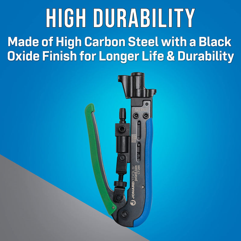 Jonard Tools CT-200, Universal Compression Tool with Dual Head for Coaxial Cable F Connector