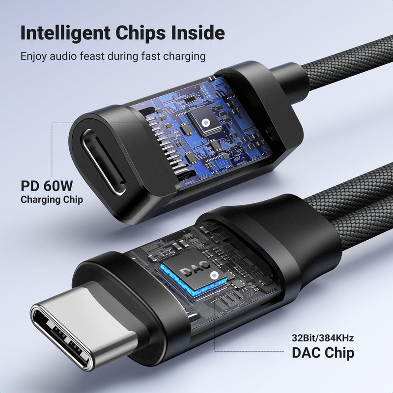 UGREEN Magnetic USB C to 3.5mm Audio Adapter and Charger 2 in 1 Hi-Res 32bit/384kHz Aux to USB C with PD 60W Fast Charging Dongle Cable for iPhone 15 Pro Max, Galaxy S24 Ultra, Pixel 8, iPad Pro/Air