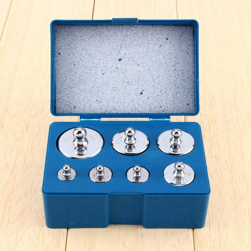 Calibration weight package, 7 pieces/set calibration weight kit jewelry 500g total weight, with plastic storage case and tweezers