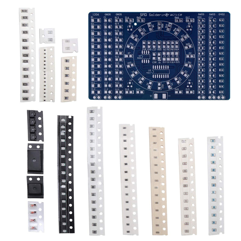 Kyrio 3PCS Electronic DIY Kit SMD Rotating Flashing LED Components Soldering Practice Board Skills Circuit Training Suite Electronic DIY Kit