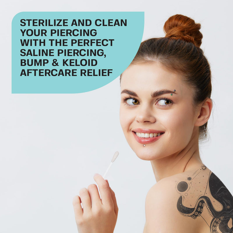 Base Labs Anti-Celoid Swab Piercing Care | Swab for Wound Disinfection of Piercings | Gentle Sterile Saline Solution for Wound Care of Ear, Nose, Navel and Body Piercings | 40 Swabs 40 Zählung