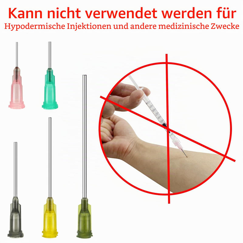 12 x 1-20ml Luer Lock Syringes with Blunt Needles | 5 dispensing needle sizes 14G-20G, scales and caps for glue, oil, ink, crafts and liquid transfer
