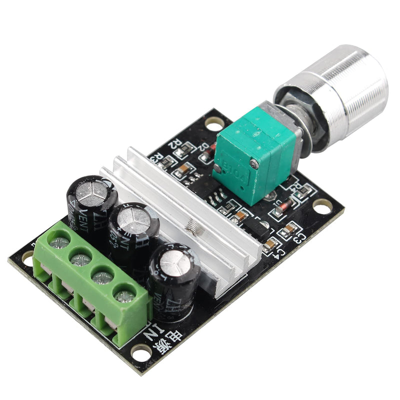 Jopto 2 pieces PWM DC motor speed controller, 6V 12V 24V 28V 3A 80W DC motor speed controller PWM adjustable variable speed switch DC motor driver 1203BK