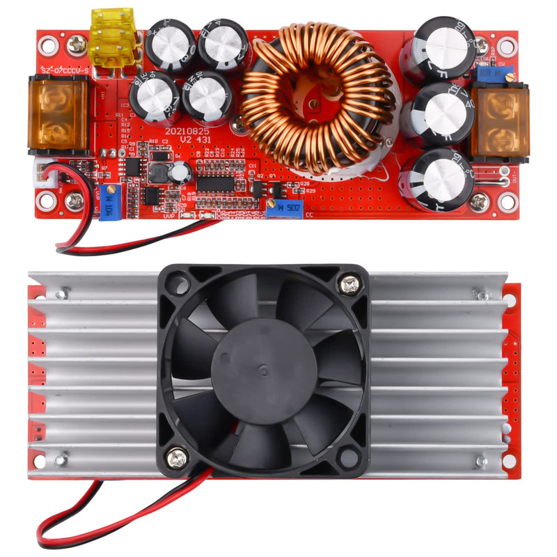 Aideepen 1800W 40A DC-DC Boost Converter, step-up converter constant power supply module 10-60V to 12V-90V