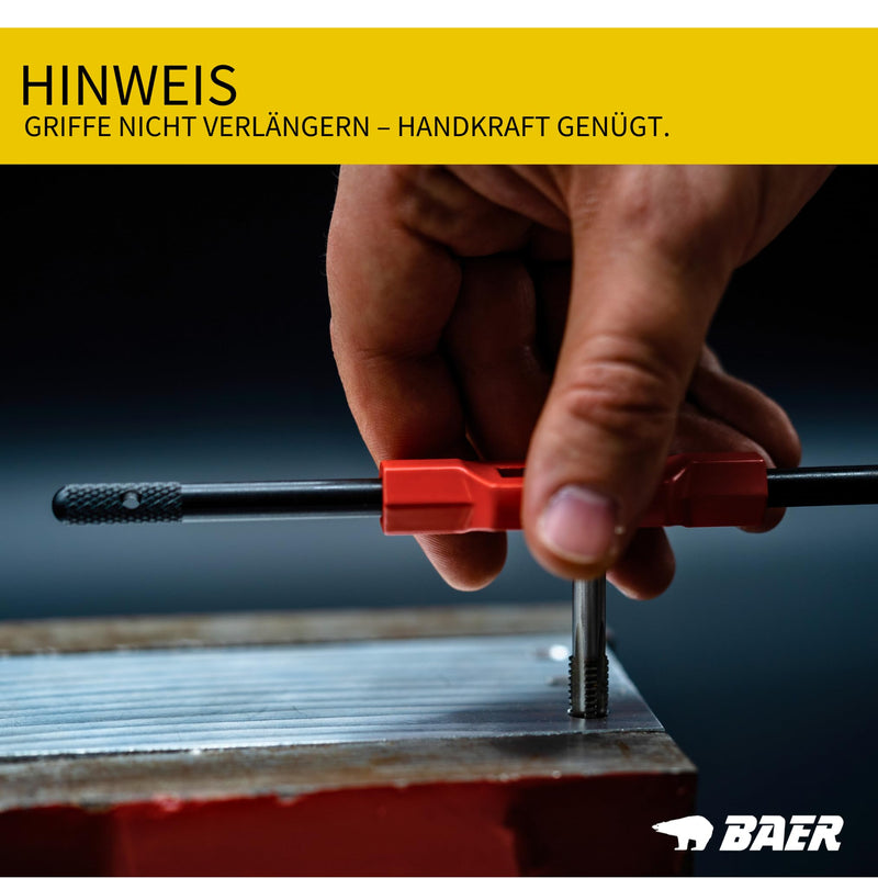 BAER Adjustable Pro Tap Wrench Size 3 | M 5-20 | 7/32-3/4 | G 1/8-1/2 Made of Premium Die-Cast - Holder for Taps - Thread Cutting - Thread Tool GR. 3 | M 5-20 | 7/32-3/4 | G 1/8-1/2
