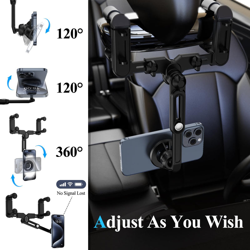 for Magsafe Car Mount, Rear View Mirror Phone Holder, Rotatable and Retractable Phone Holder for Car Compatible with iPhone 15/14/13/12 Series and All Phones with Magsafe Case or Metal Ring