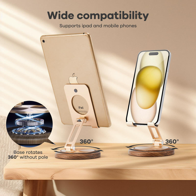 dual folding desk Phone Stand,adjustable foldable Cell Phone Holder,Cell Phone Mounts,All phones,electronics organizer travel case.Electronic accessories organizer carry case(Black+Gold)