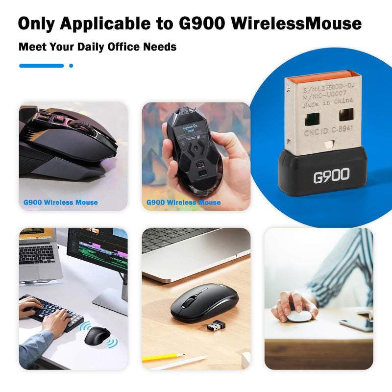 G900 USB Receiver, 2.4G Dongle Adapter for G900 Spectrum Mouse