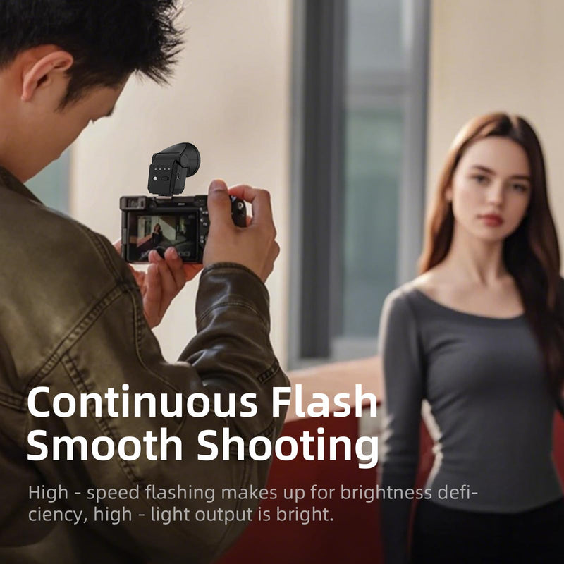 Mini Flash Speedlite, Desiontal GN8 6200K Camera Flash Light for Sony Nikon Olympus Canon Fuiifilm PentaX Hot Shoe Interface Camera, 4 Power Level 300mAh Battery 11/250S Flash Rate (Black) Black
