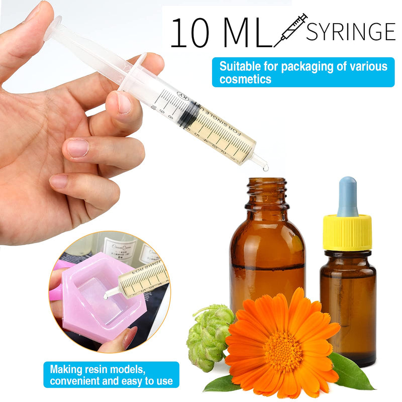 20 pack 10 ml syringe sterile syringes with lid, plastic syringes with cap, plastic syringe liquid syringe feeding syringe for newborn animals, syringes for epoxy resin laboratories dispensing