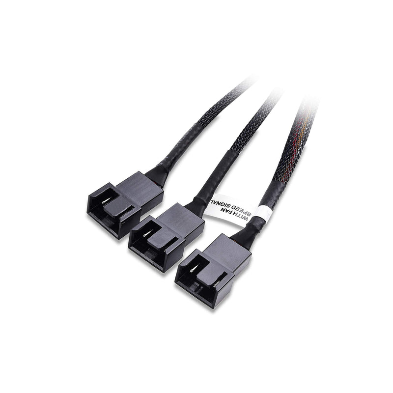 Cable Matters 2pcs 4 Pin PWM Splitter Cable 30cm 3 Computer Fan Splitter Cable PC Fan Splitter Cable 3 Fan Splitter Cable for Desktop