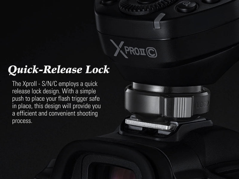 Godox XProII-C TTL Wireless Flash Trigger Compatible for Canon, 1/8000s HSS 2.4G Wireless Flash Transmitter, TTL-Convert-Manual, Extra Large LCD Screen, Bluetooth Connection, New Hotshoe Locking
