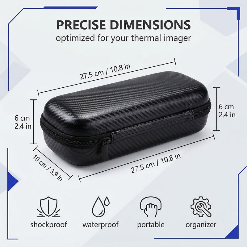 Thermal Camera Case Cover for Thermal Imaging Camera Shockproof Carrying Case Travel Organizer Bag Portable Hard EVA Bag Black