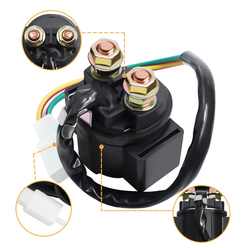 Cyleto GY6 Starter Solenoid Relay for 4-Stroke 110cc 125cc 150cc 50cc 200cc 250cc 70cc 90cc ATV Dirt Bikes Scooters Taotao Go Kart Dne Buggys Quad 4 Wheelers Pit Bike Moped Roketa SSR Sunl Coolster No protective cover