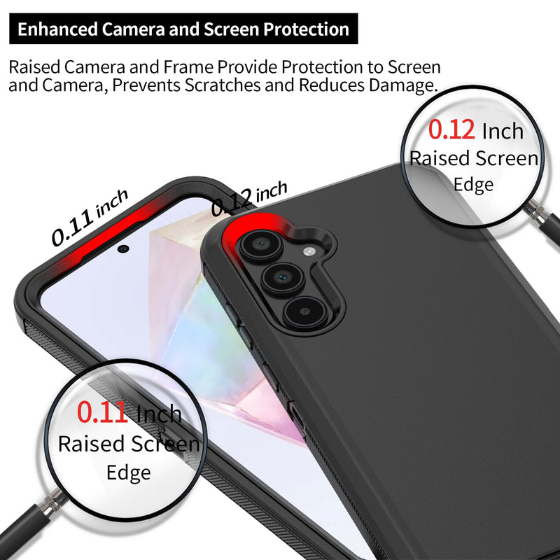 Compatible with Samsung Galaxy A35 Case, with Belt Clip Holster Heavy Duty Rugged Shockproof Full Body Protection Kickstand Cover for Samsung Galaxy A35 Phone (Black) Black