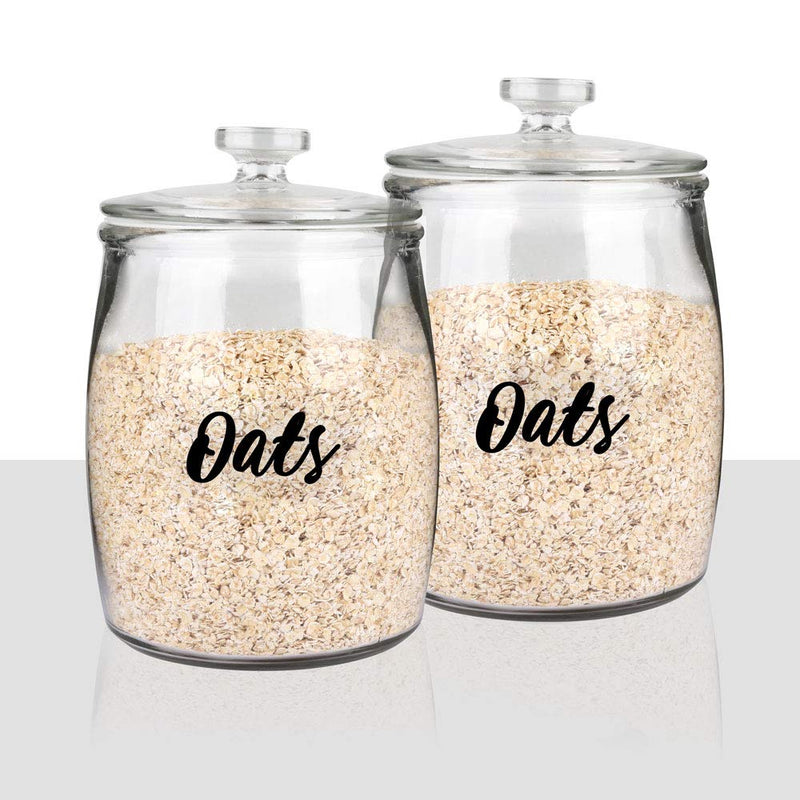[Australia - AusPower] - SWOMMOLY 243 Cursive Pantry Labels Set. Water Resistant Food Pantry Label Sticker. Complete Jar Container Decals for Pantry Organization Storage Black 