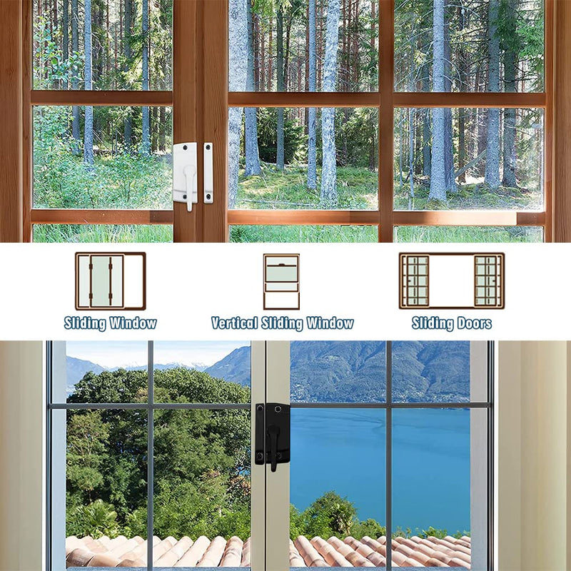 Sliding Window Sash Locks White ZUONAI 8 Pack Cam Sash Locks for Double Hung Window Latch Lock Security Vinyl Window Sash Lock and Keeper Replacement for Vertical and Horizontal Sliding Windows