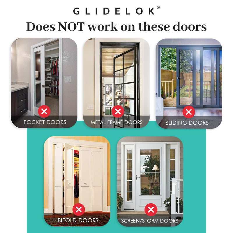 1 Pack – GlideLok Child Safety Door Top Lock | Access Lock from Either Side of The Door | for Interior & Exterior Doors | Metal Child Proof Door Lock (Not Plastic Like Others) 1 Pack