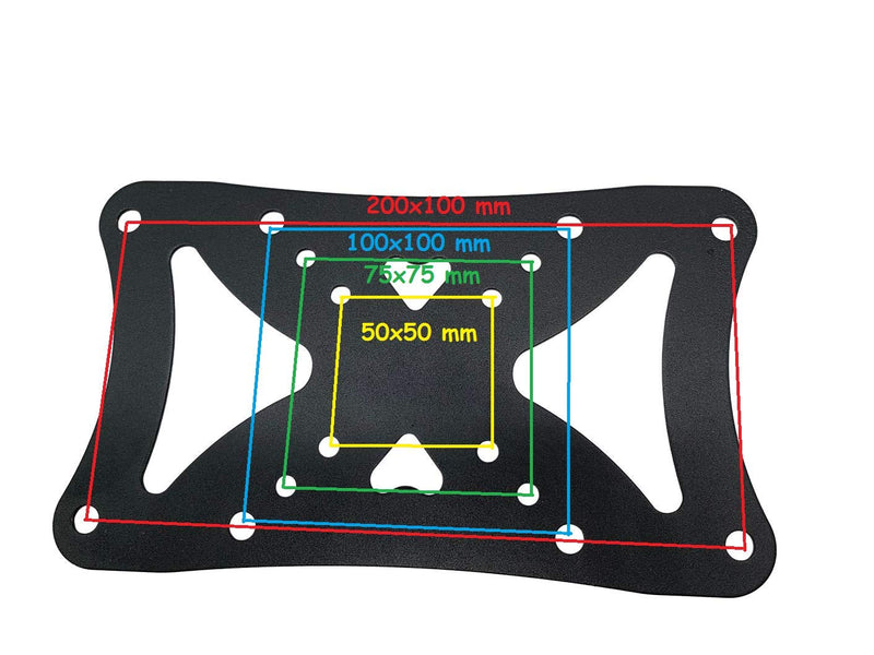 Mount Plus 201M VESA Mount Adapter Plate: Convert 75x75 & 100x100 mm VESA Patterns to 200x100 mm