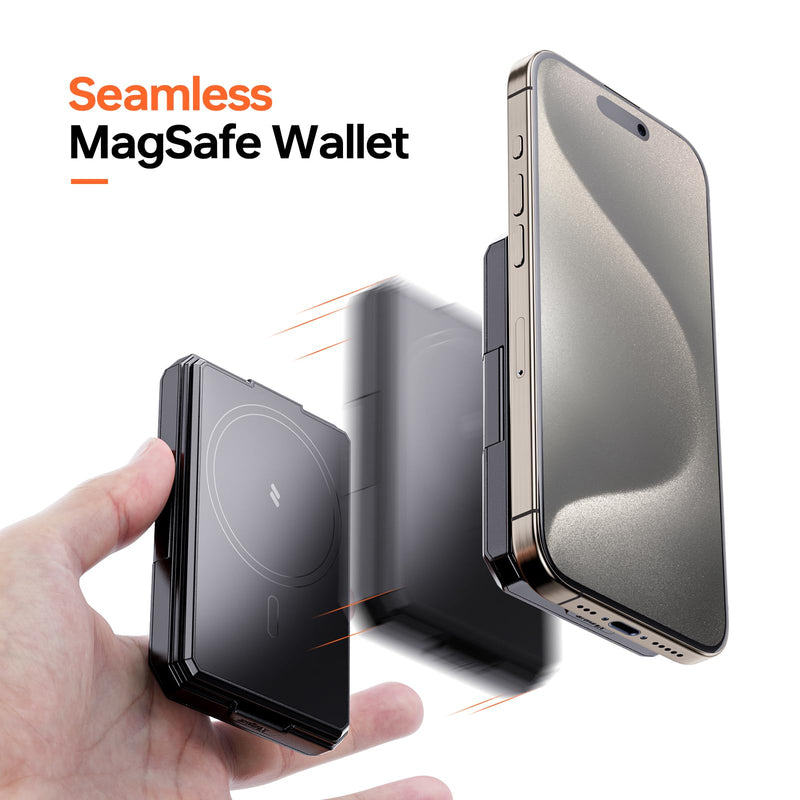Magnetic Wallet with RFID Blocking,X-Pocket for MagSafe Wallet with Card Holder, Compatible with MagSafe Wallet for iPhone 15/14/13, Card Cash Holder with Phone Stand, Splash-proof Wallet for Man