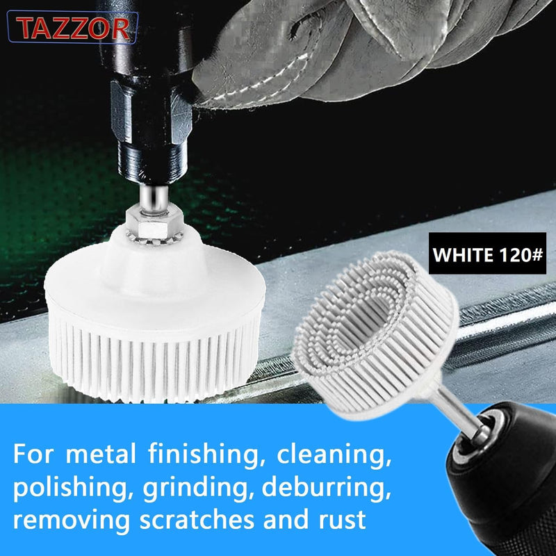 50mm Coarse Bristle Disc with 1/4-Inch Shank 50#/80#/120# Rubber Sanding Brushes Polishing Grinding Wheel Bristle Brush Disc for Drill Pack of 3