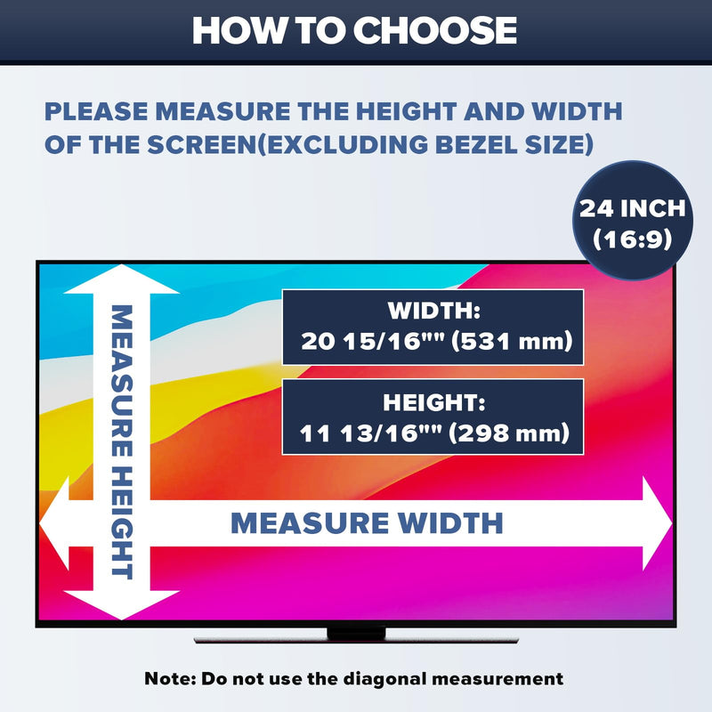 [2-Pack HD Computer Privacy Screen 24 inch, Upgraded Monitor Privacy Screen for 16:9 Widescreen Removable Anti Glare Computer Screen Cover and Blue Light UV-Blocking Screen Privacy Filter 2 pack 24 inch 16:9