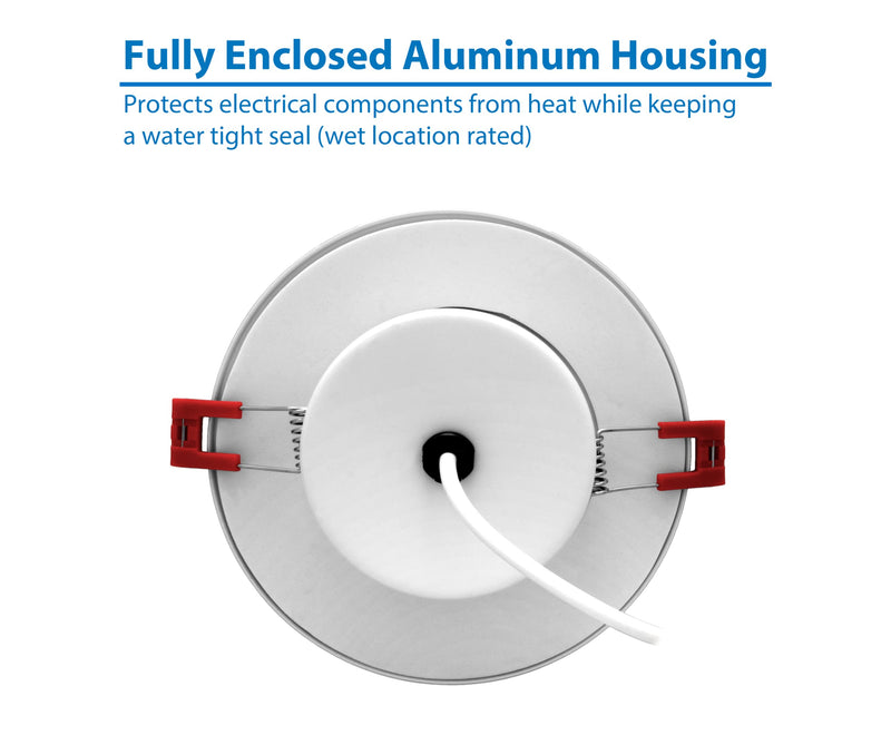 DGC 4-inch White Selectable Canless Adjustable Gimbal LED Recessed Downlight (DGC43120SRDWH) 4 Inches