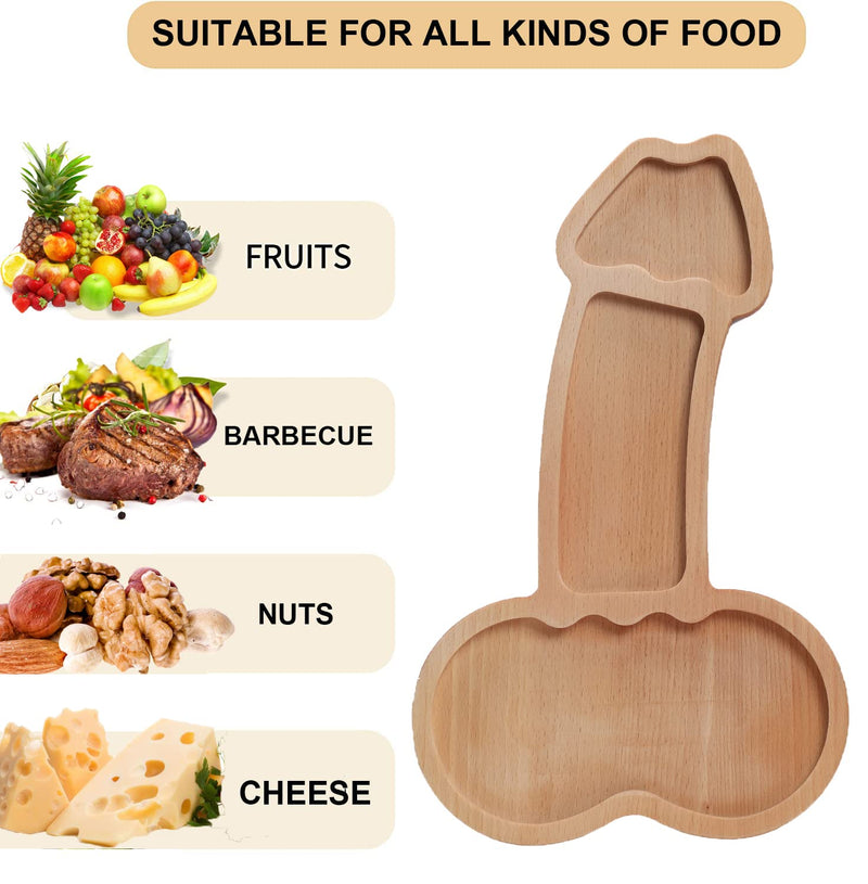 Funny Aperitif Board,Solid Wood Charcuterie Platter And Cheese Board, Novelty Kitchen Cutlery Wine Fruit Meat Cheese Platter,Ideal Bachelor Party Housewarming Bachelor Party And Gag Gift