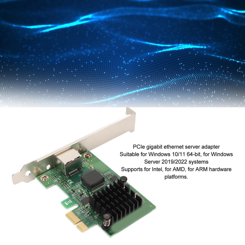 I226 T1 PCI E X1 Single Port 2.5G Ethernet Network Adapter, Gigabit Ethernet Server Adapter, Plug and Play, 2.5Gbps High Speed Gigabit Ethernet Server Adapter