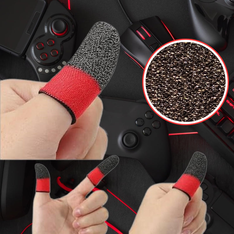 (16 Pack) Durable, Responsive, Gaming Finger & Thumb Sleeves, CODM & Mobile Gaming & Controllers, Pro Covers, Silver Fiber Offers Excellent Conductivity, Superior Senativitity. BLK & WHT